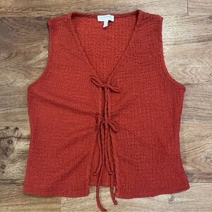 See You Monday Los Angeles Tie-Front Top Size Medium